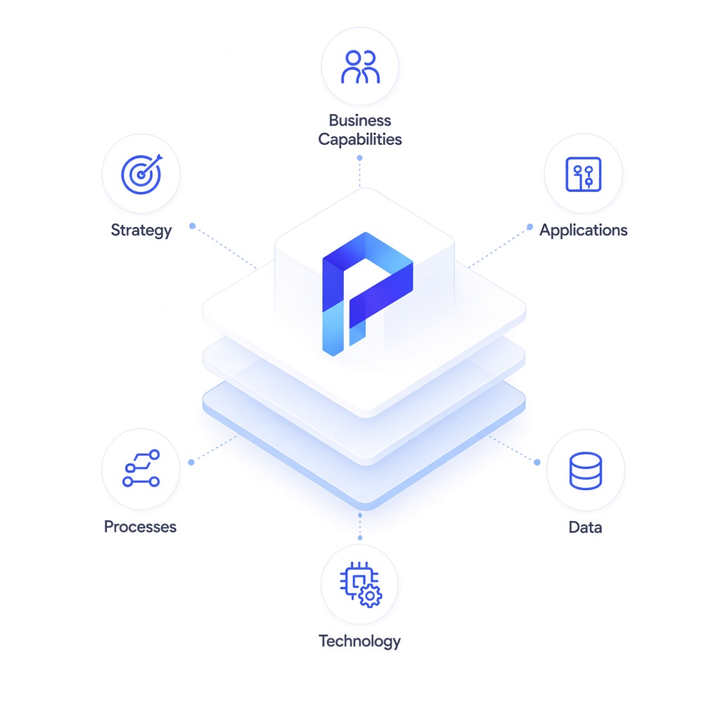 PlexArch connects strategy, capabilities, applications, data, technology, and processes